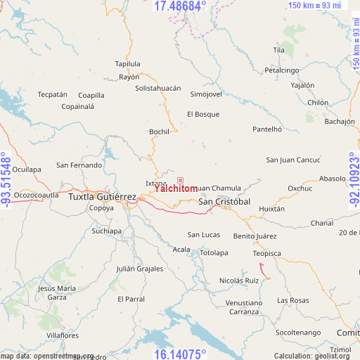 Yalchitom on map