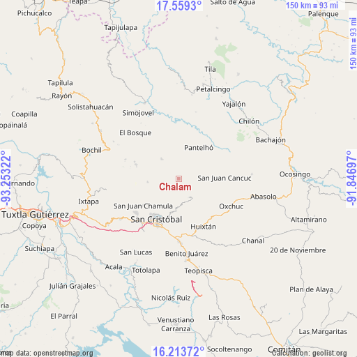 Chalam on map