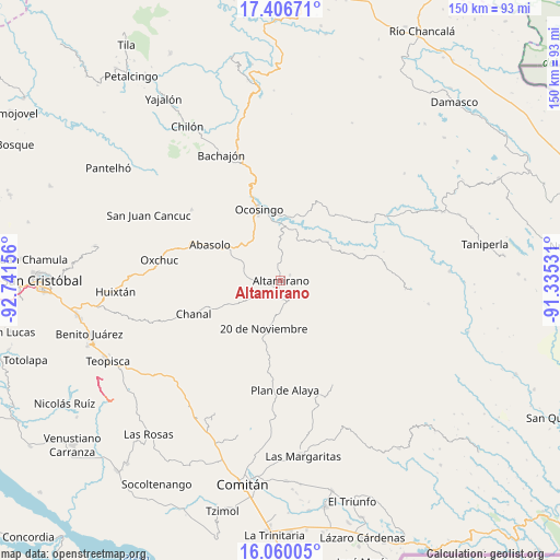 Altamirano on map