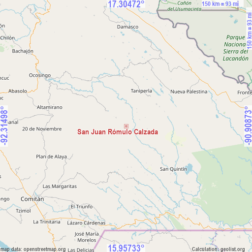 San Juan Rómulo Calzada on map