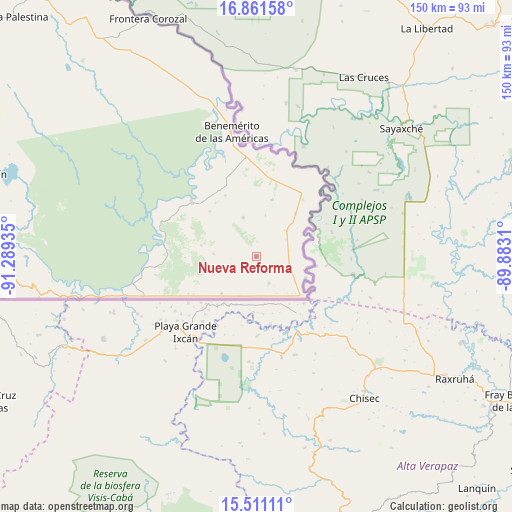 Nueva Reforma on map