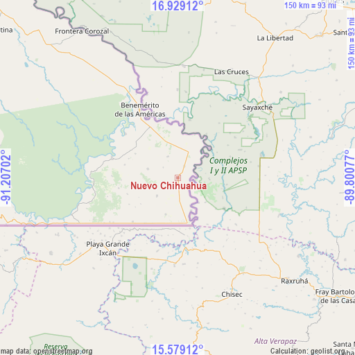 Nuevo Chihuahua on map