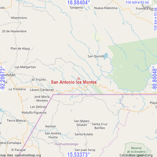 San Antonio los Montes on map
