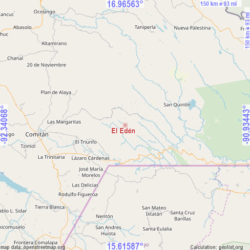 El Edén on map