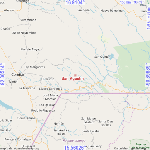 San Agustín on map