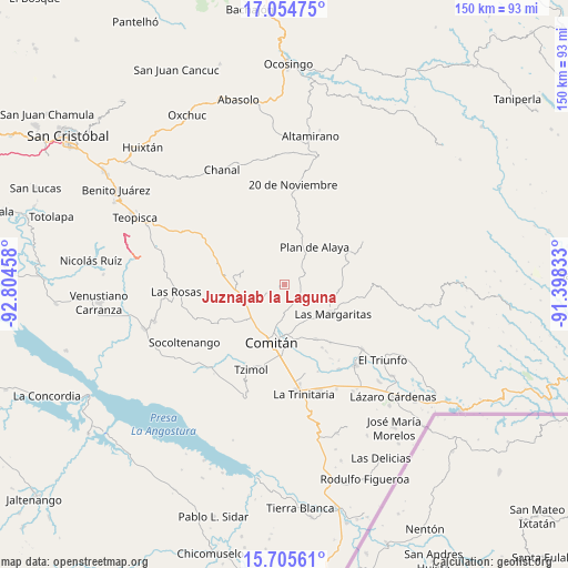 Juznajab la Laguna on map