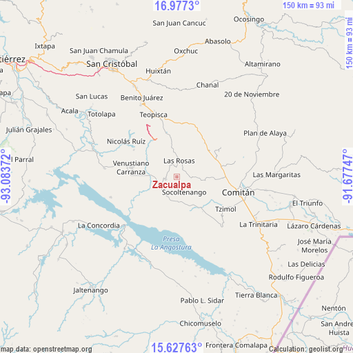 Zacualpa on map