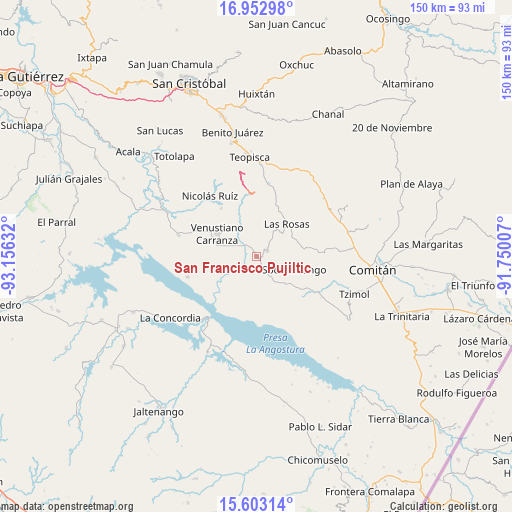 San Francisco Pujiltic on map