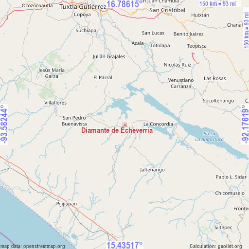 Diamante de Echeverría on map