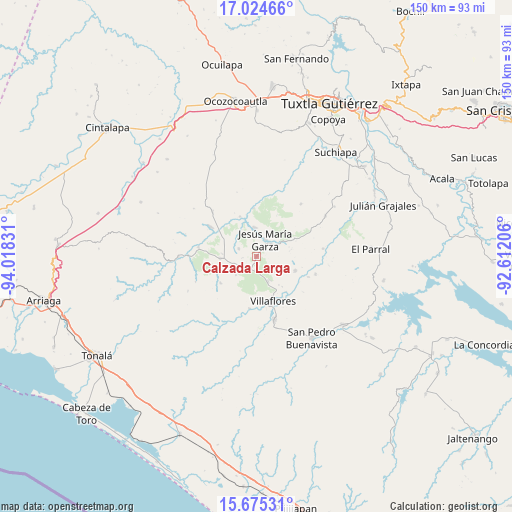 Calzada Larga on map