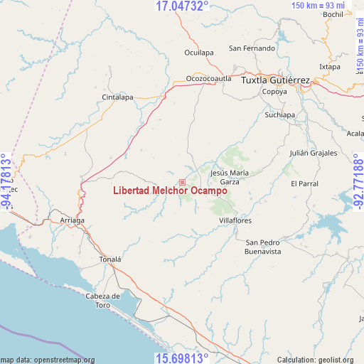 Libertad Melchor Ocampo on map