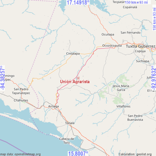 Unión Agrarista on map