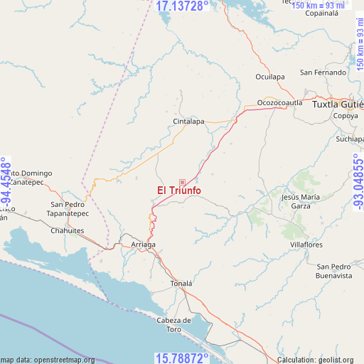 El Triunfo on map