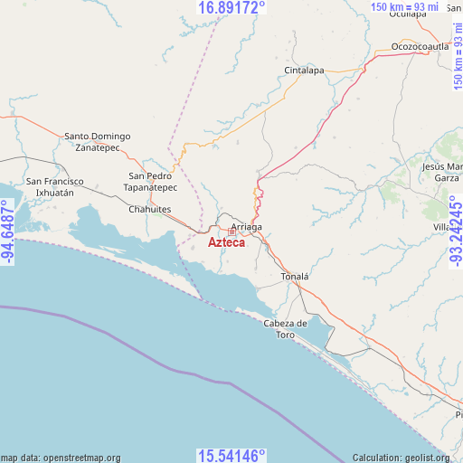 Azteca on map