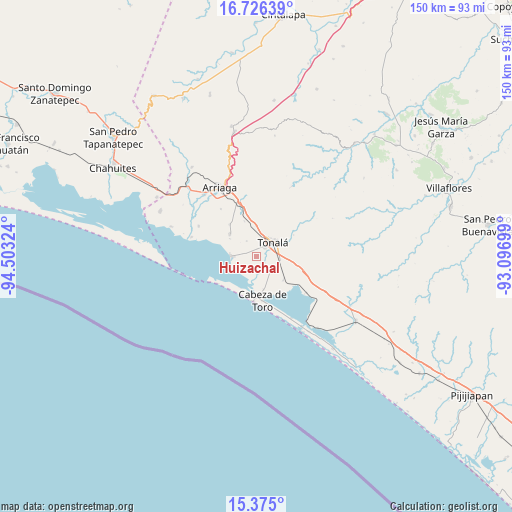 Huizachal on map