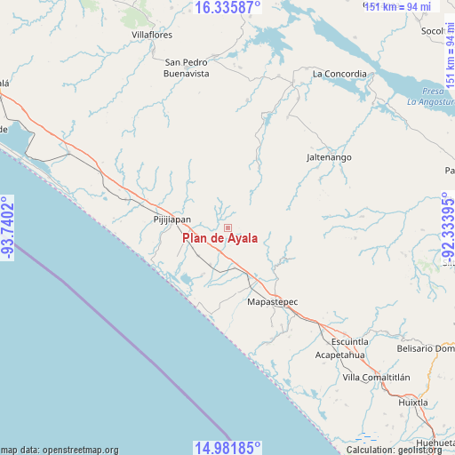 Plan de Ayala on map
