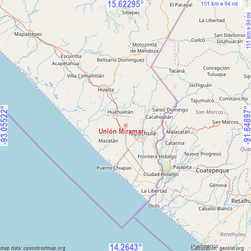 Unión Miramar on map