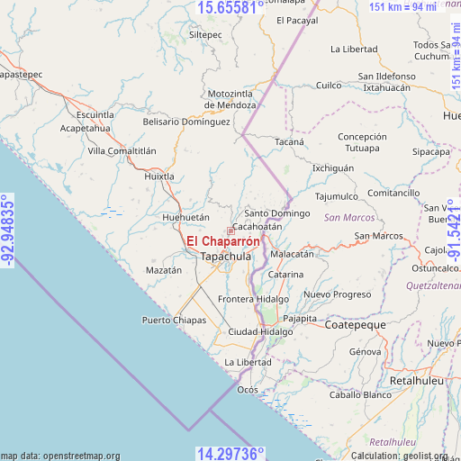 El Chaparrón on map
