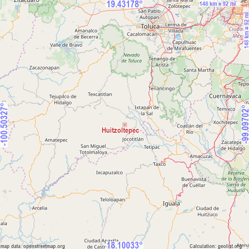 Huitzoltepec on map