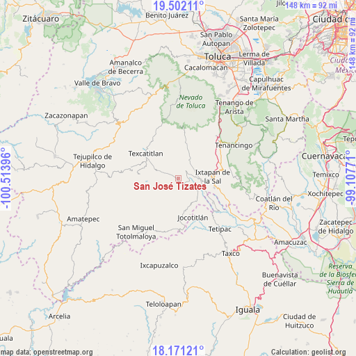 San José Tizates on map