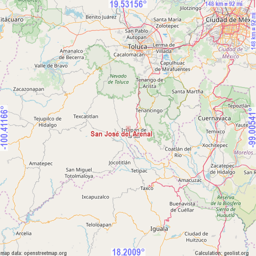 San José del Arenal on map