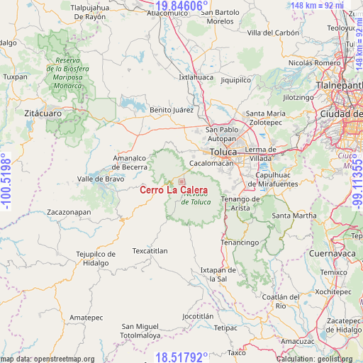 Cerro La Calera on map