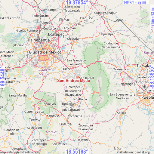 San Andrés Metla on map