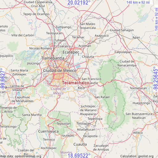 Tecamachalco on map