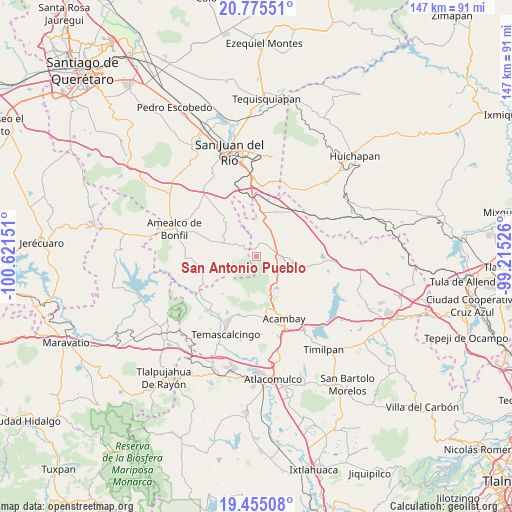 San Antonio Pueblo on map