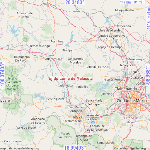 Ejido Loma de Malacota on map