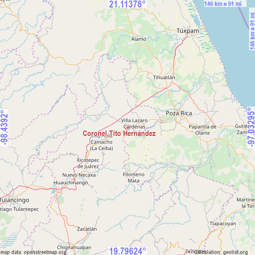 Coronel Tito Hernández on map