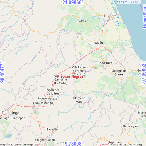 Piedras Negras on map