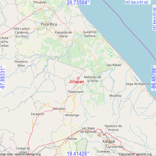 Jiliapan on map