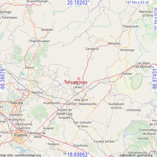 Tehuatzingo on map