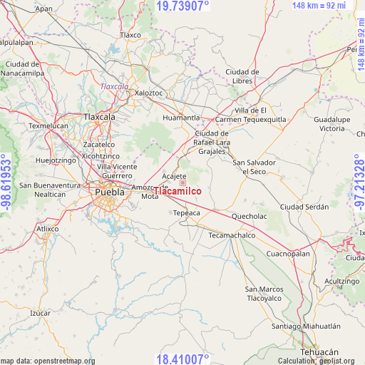 Tlacamilco on map