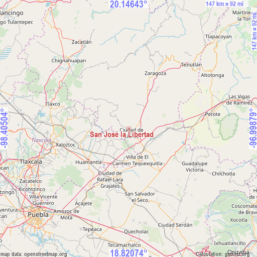 San José la Libertad on map