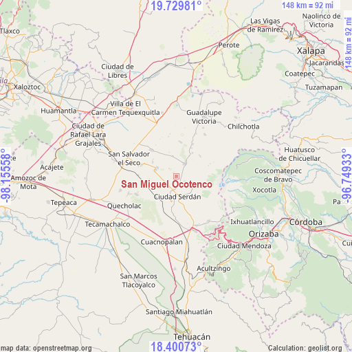 San Miguel Ocotenco on map