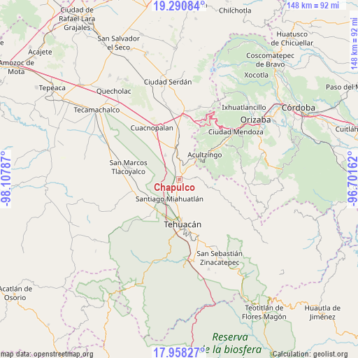 Chapulco on map