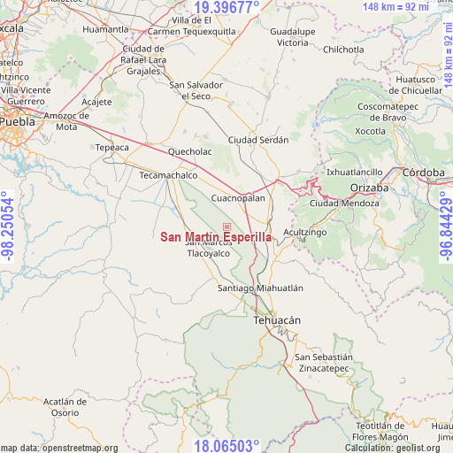 San Martín Esperilla on map