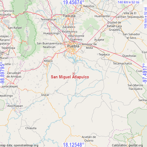 San Miguel Atlapulco on map