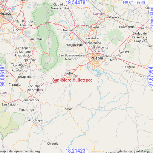 San Isidro Huilotepec on map
