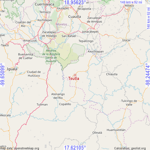 Teutla on map