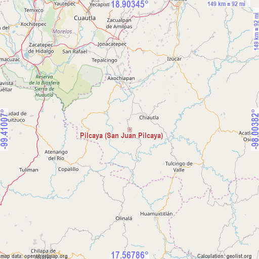Pilcaya (San Juan Pilcaya) on map