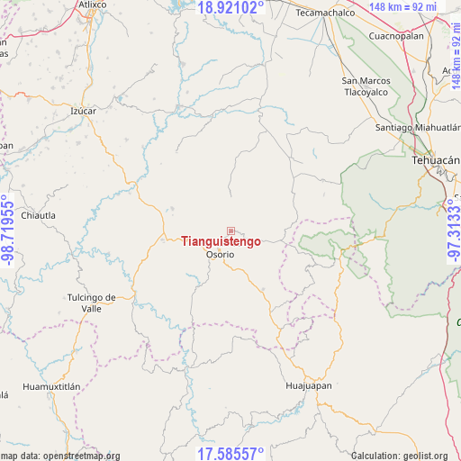 Tianguistengo on map