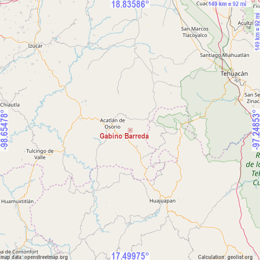 Gabino Barreda on map