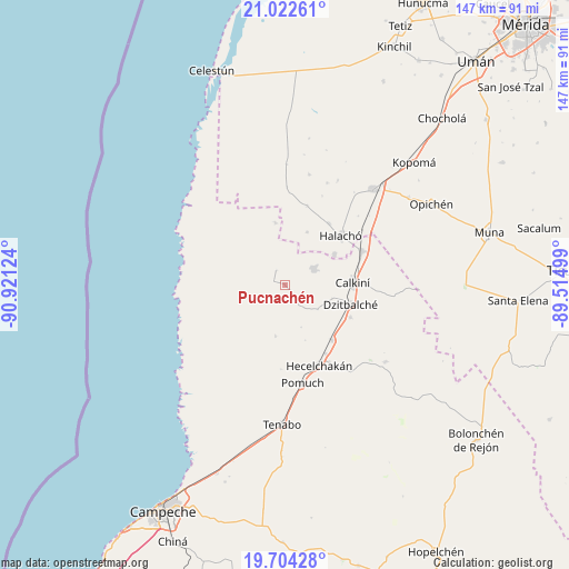 Pucnachén on map