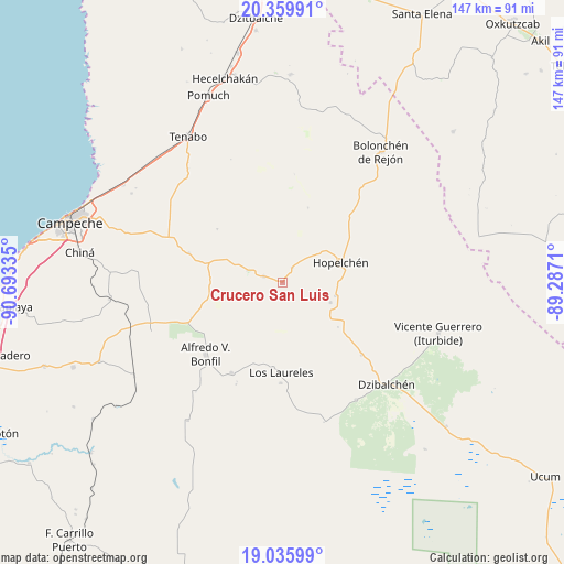 Crucero San Luis on map