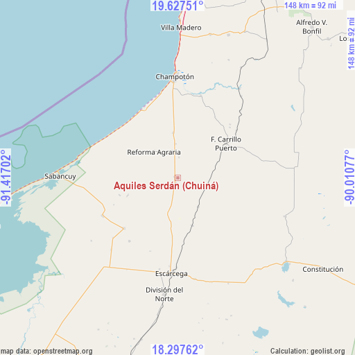 Aquiles Serdán (Chuiná) on map