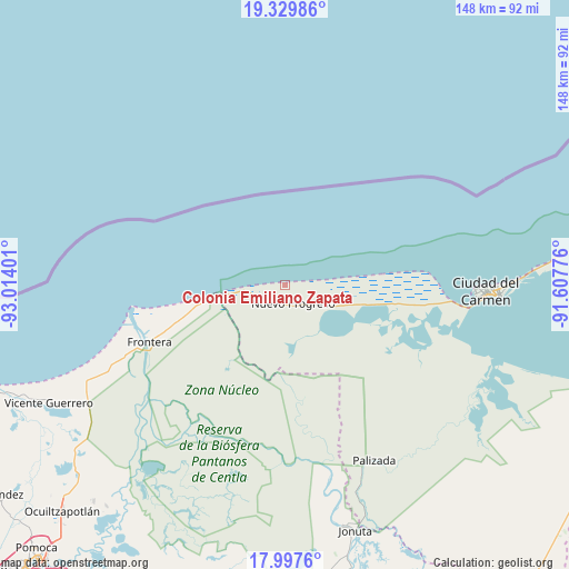 Colonia Emiliano Zapata on map