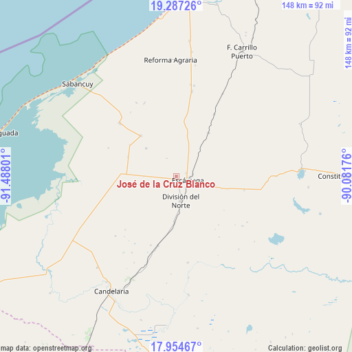 José de la Cruz Blanco on map